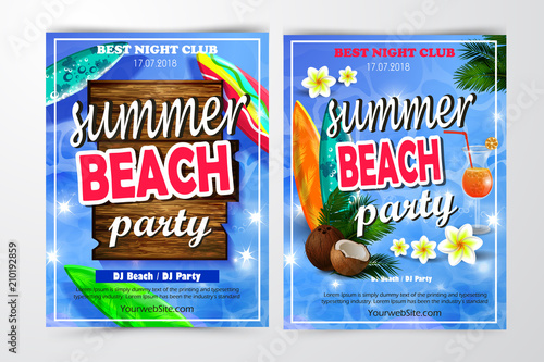 Poster for summer and beach party background