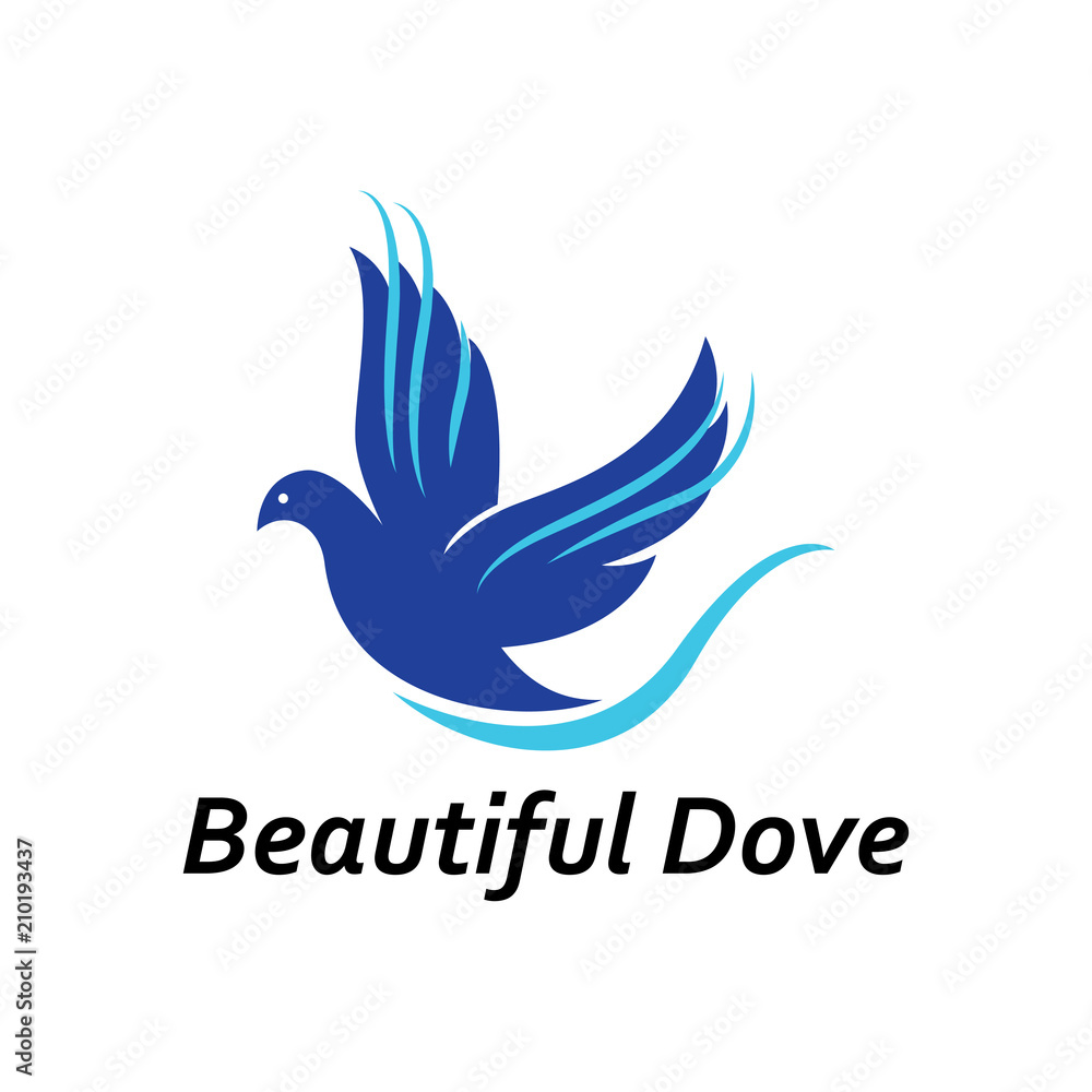 Fototapeta premium Dove Bird Logo Beautiful Fly Wings