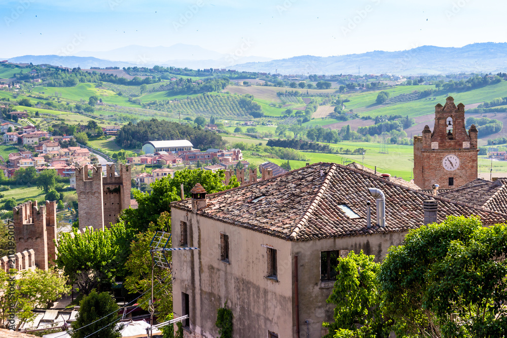 landscape from Gradara Castle, italy