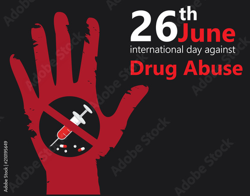 international day against drug abuse banner vector