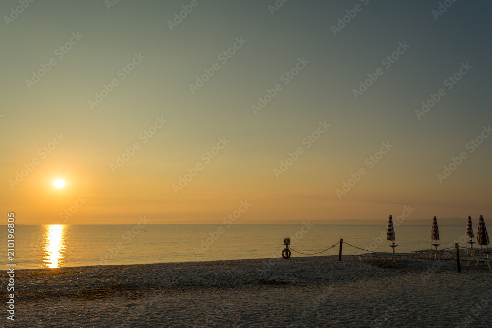 sunrise on the beach in sardinia