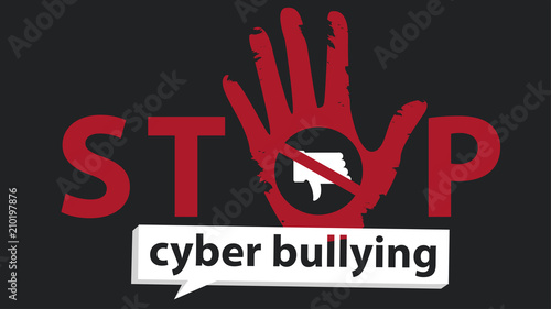 stop cyber bullying  banner vector graphic design for campaign