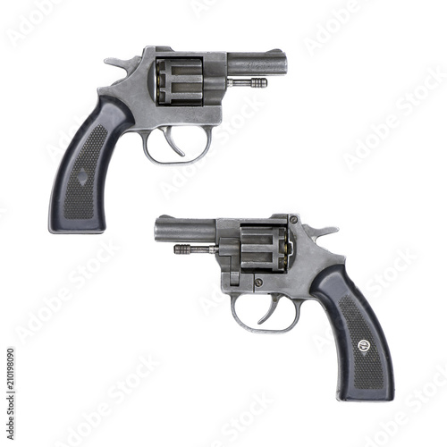 small-caliber revolver on a white background