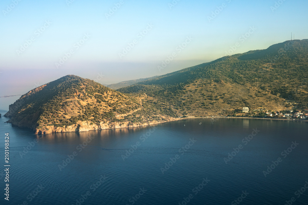 North aegean geological shorelines and waters edges.