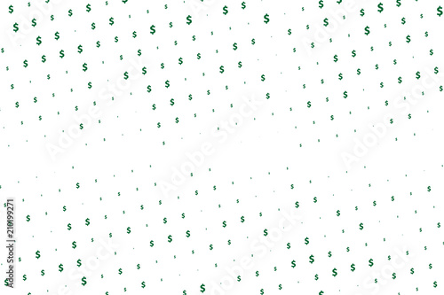Green vector background with signs of dollars. Simple geometrical pattern with banking symbols. 