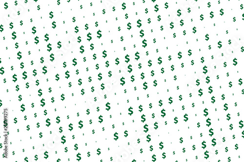 Green vector background with signs of dollars. Simple geometrical pattern with banking symbols. 