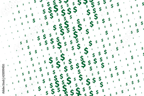 Green vector background with signs of dollars. Simple geometrical pattern with banking symbols. 