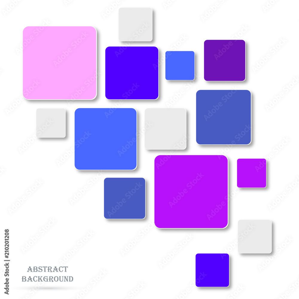 Colorful squares with shadow on a white background Colorful squares with shadow on a white background