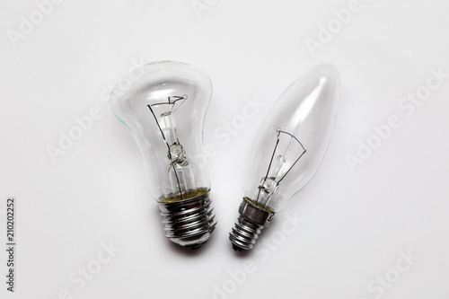 Light bulb, isolated on white background, realistic picture