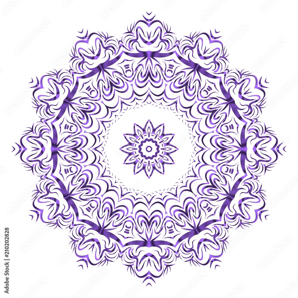 Mandala on a white background. Beautiful oriental, asian motives. Flower vector Mandala on a white background. Beautiful oriental, asian motives. Flower vector