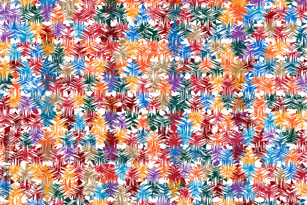 Naklejka premium Trendy contemporary abstract background of colorful geometric hexagon shapes. Mosaic geometric background
