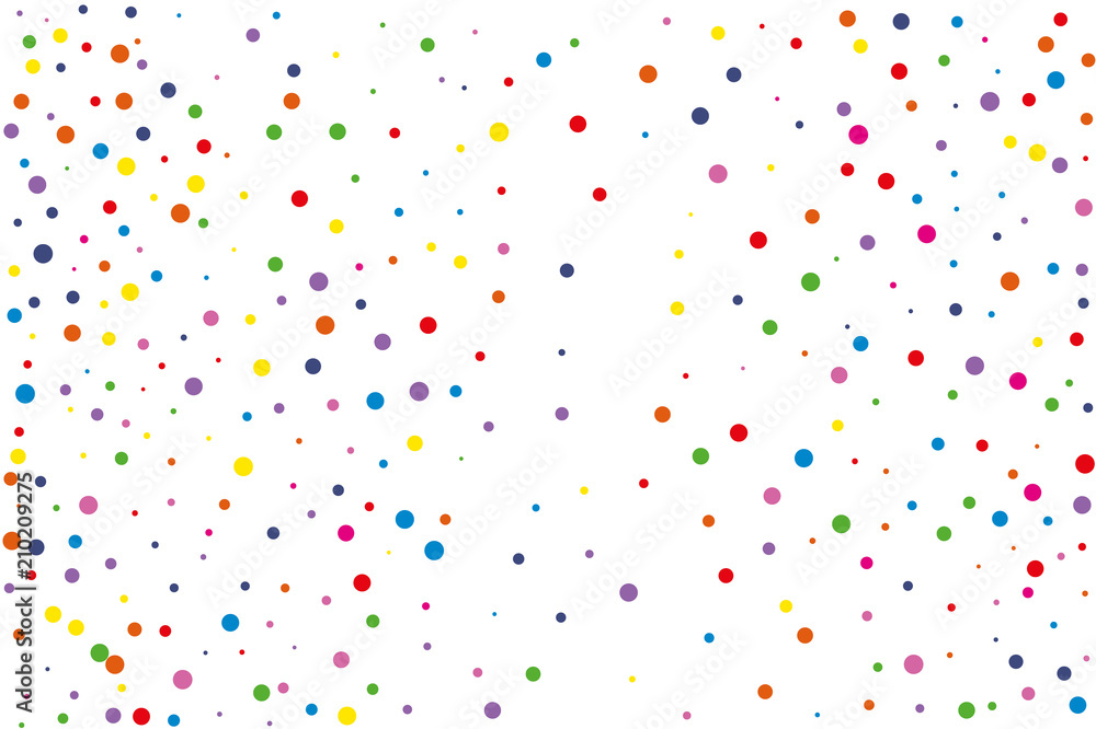 Festival seamless pattern with round confetti.Colorful circles, dots on white background Festival seamless pattern with round confetti.Colorful circles, dots on white background