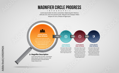 Magnifier Circle Progress Infographic