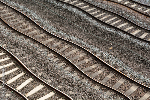 Rail travel delays due to deffective train track photo