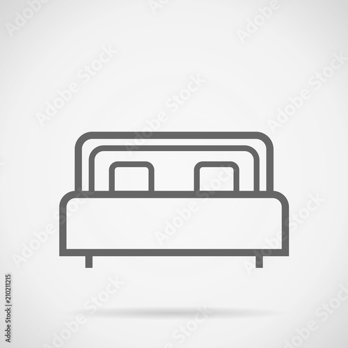 bed icon simple design vector drawing