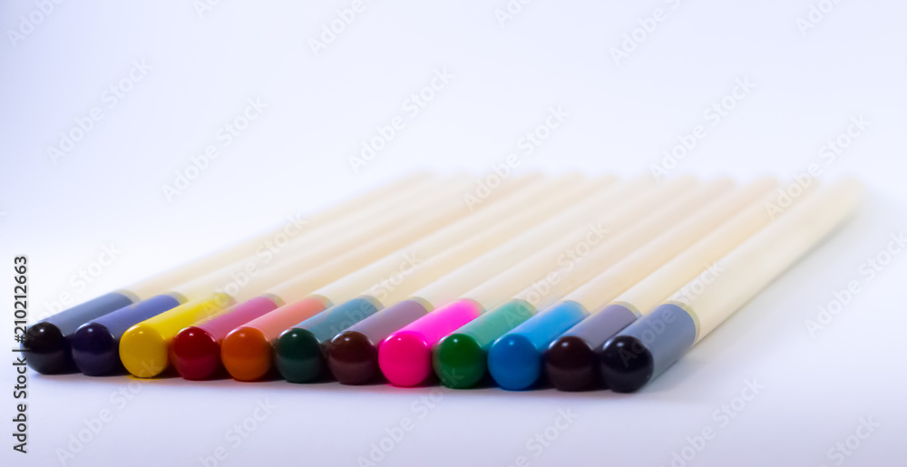 A set of colored pencils A set of colored pencils