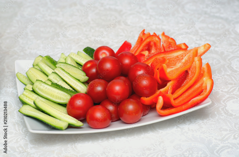 plate of vegetables on the table plate of vegetables on the table