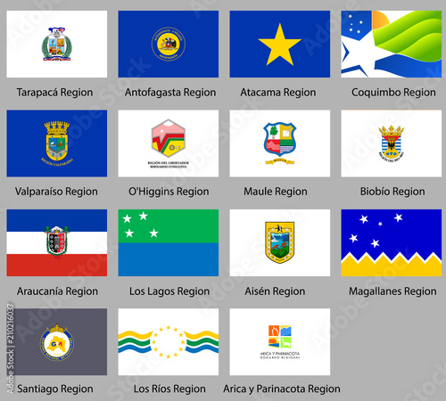 Flags of the states of Chile photo