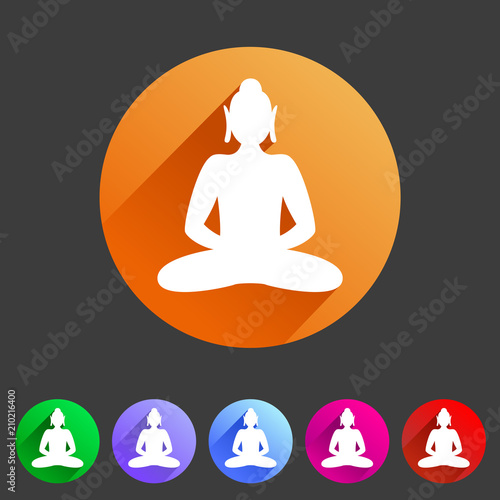 Buddha statue buddhism icon flat web sign symbol logo label
