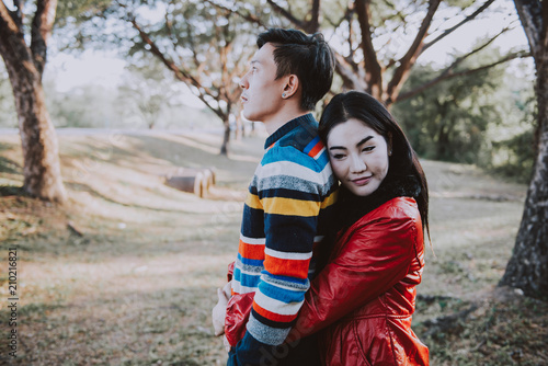 A picture couples of asian on valentines day on vintage style