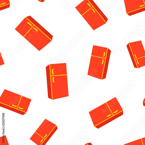 Fridge refrigerator icon seamless pattern background. Business concept vector illustration. Frig freezer symbol pattern.