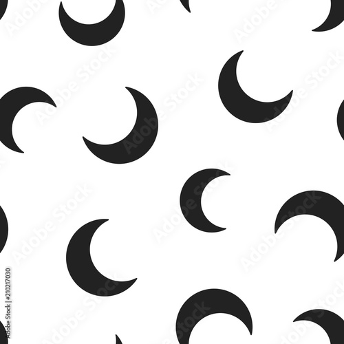Nighttime moon icon seamless pattern background. Business concept vector illustration. Moon symbol pattern.