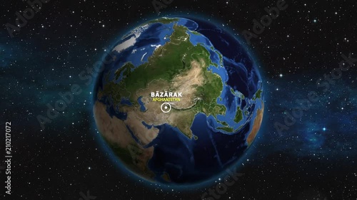 AFGHANISTAN BAZARAK ZOOM IN FROM SPACE photo