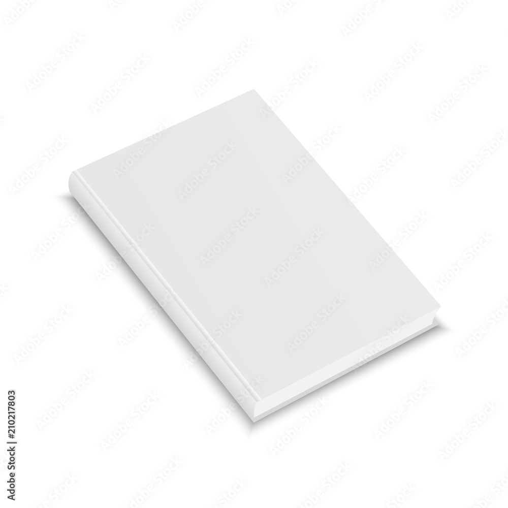 Closed book, cover. Mockup for the cover design. High detail. Isolated on white background. Closed book, cover. Mockup for the cover design. High detail. Isolated on white background.