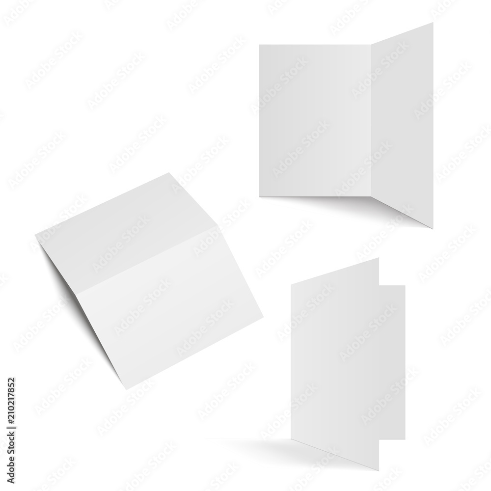 Half-fold brochure blank white template for mock up and presentation design. Vector. Half-fold brochure blank white template for mock up and presentation design. Vector.