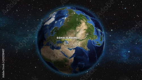 AZERBAIJAN DZHALILABAD ZOOM IN FROM SPACE photo