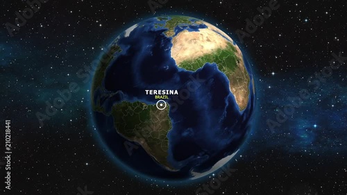 BRAZIL TERESINA ZOOM IN FROM SPACE photo