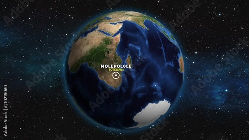 BOTSWANA MOLEPOLOLE ZOOM IN FROM SPACE photo