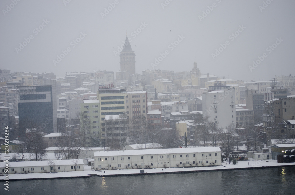 Snowy Istanbul (Editorial)
