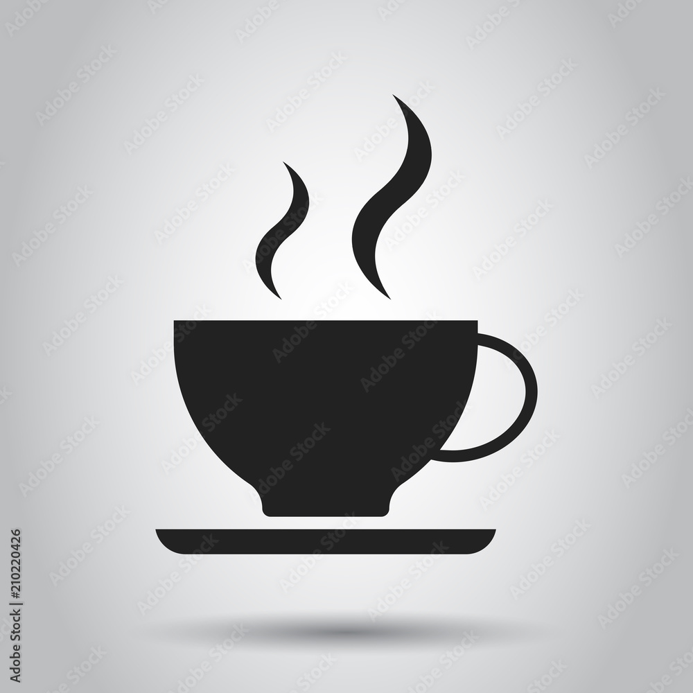 Coffee cup icon. Vector illustration. Business concept coffee mug pictogram. Coffee cup icon. Vector illustration. Business concept coffee mug pictogram.