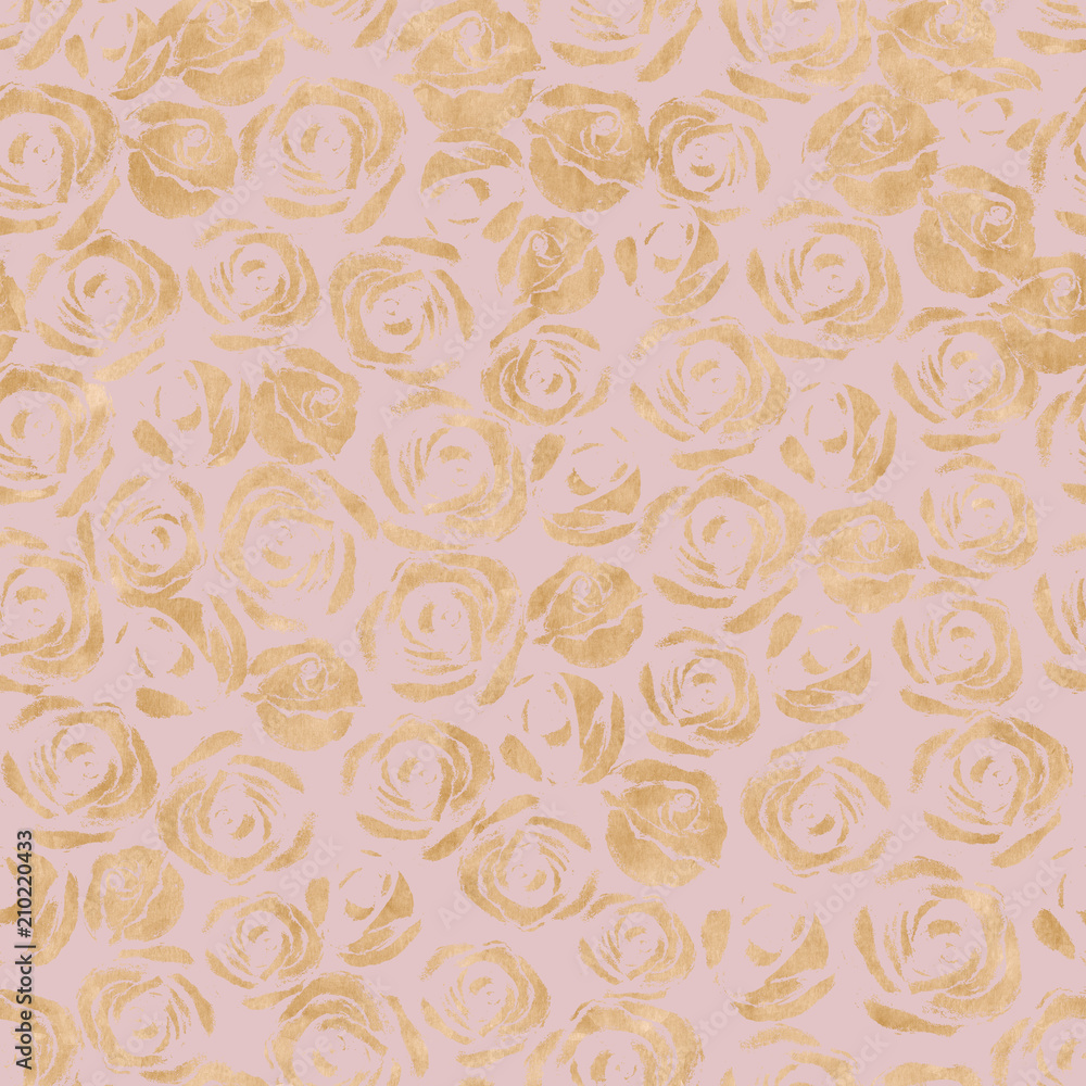 Rose flowers gold ornament. Seamless pattern Rose flowers gold ornament. Seamless pattern