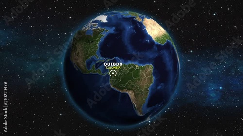 COLOMBIA QUIBDO ZOOM IN FROM SPACE photo