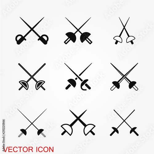 Fencing icon vector illustration on the background.