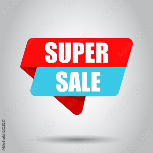Super sale banner badge icon. Vector illustration. Business concept super sale pictogram.