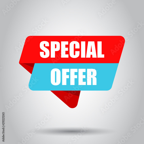 Special offer banner badge icon. Vector illustration. Business concept special offer pictogram.