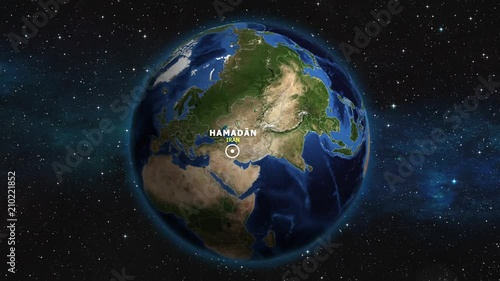 IRAN HAMADAN ZOOM IN FROM SPACE photo
