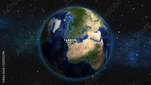 MOROCCO TANGIER ZOOM IN FROM SPACE