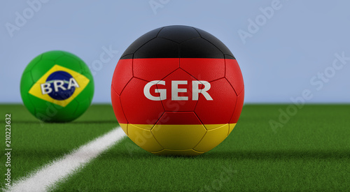 Brazil vs. Germany Soccer Match - 3D Rendering 