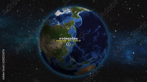 KOREA DEM PEOPLES REP OF PYONGSONG ZOOM IN FROM SPACE photo