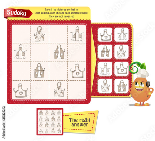 sudoku logic adults  kitchen aprons