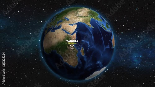 TANZANIA TABORA ZOOM IN FROM SPACE photo