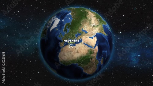 TUNISIA MEDENINE ZOOM IN FROM SPACE