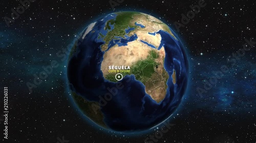 COTE D IVOIRE SEGUELA ZOOM IN FROM SPACE photo