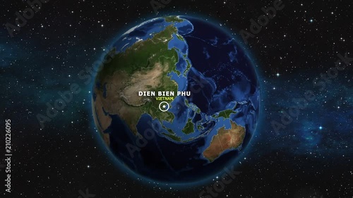 VIETNAM DIEN BIEN PHU ZOOM IN FROM SPACE