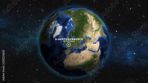 NETHERLANDS S HERTOGENBOSCH ZOOM IN FROM SPACE photo