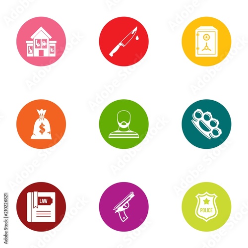 Pecuniary icons set. Flat set of 9 pecuniary vector icons for web isolated on white background